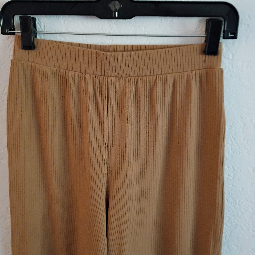 Organic Cotton LC Lauren Conrad Women's Tan Wide Leg Pants - Picture 2 of 4